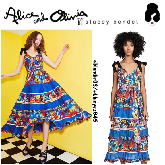Alice + Olivia Dresses & Skirts - Alice + Olivia Gayla Tiered Midi Dress 10